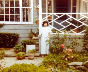 Beth as a child in our garden in Connecticut.