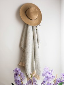 Joe Ruggiero decorative throw; made from Sunbrella fibers and woven by Textillery Weavers in the USA.