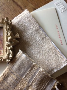 New introductions add to the classic collection for Joe Ruggiero/Sunbrella Textiles. Pictured here pattern: Pebbles/Parchment.