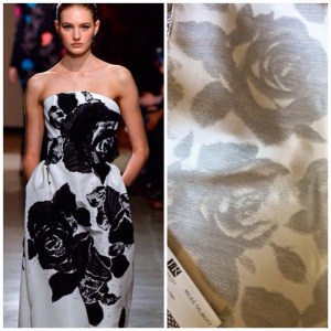 During New York Fashion Week Designer Peter Copping for Oscar de La Renta introduced roses printed on garments. We will inroduce "Rosie" in our new Upholstery Collection for Sunbrella.